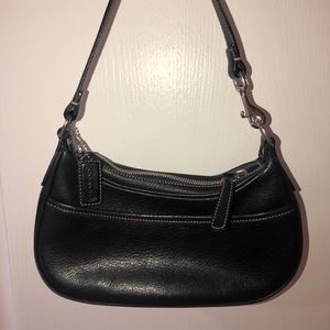 Black leather Coach hand bag